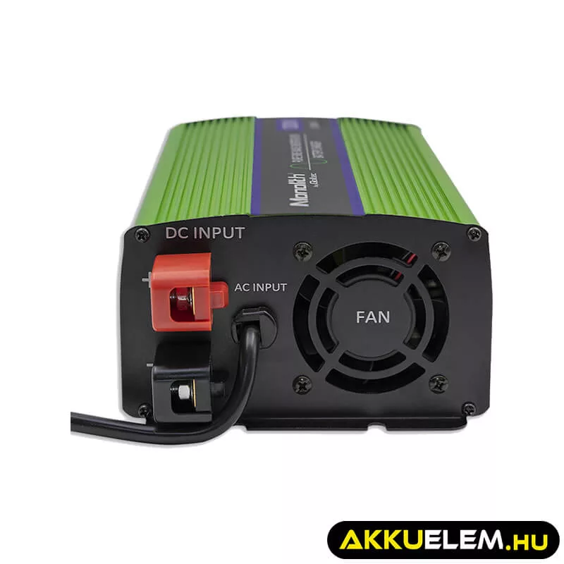 Qoltec színusz Inverter + Akkumulátor töltő, UPS 300W/600W 12V -> 230V