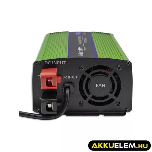 Qoltec színusz Inverter + Akkumulátor töltő, UPS 300W/600W 12V -> 230V