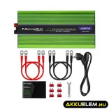 Qoltec színusz Inverter + Akkumulátor töltő, UPS 2000W/4000W 12V -> 230V LCD