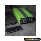 Qoltec színusz Inverter + Akkumulátor töltő, UPS 2000W/4000W 12V -> 230V LCD