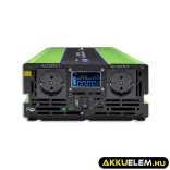 Qoltec színusz Inverter + Akkumulátor töltő, UPS 2000W/4000W 12V -> 230V LCD