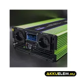Qoltec színusz Inverter + Akkumulátor töltő, UPS 2000W/4000W 12V -> 230V LCD