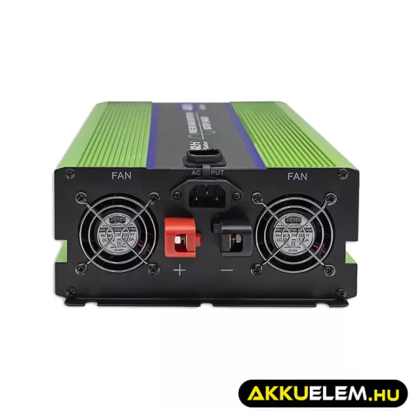 Qoltec színusz Inverter + Akkumulátor töltő, UPS 2000W/4000W 12V -> 230V LCD