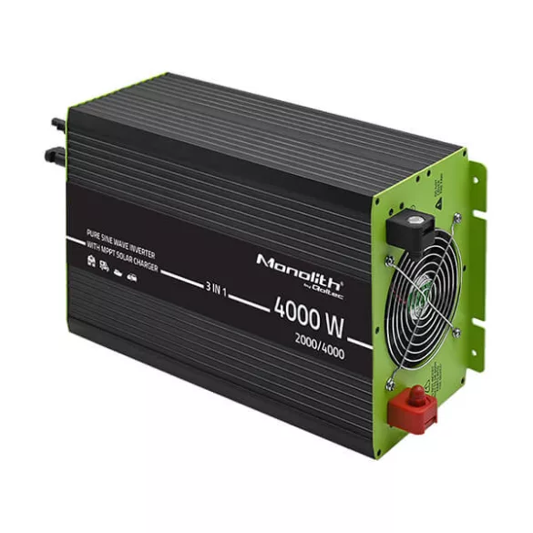 Qoltec 3-in-1 Napelemes szinusz inverter AC 30A, MPPT 40A,  2000W/4000W