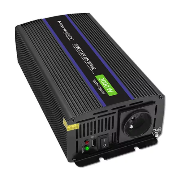Qoltec Inverter 2000 trapéz 12V -> 230V 1000/2000W USB