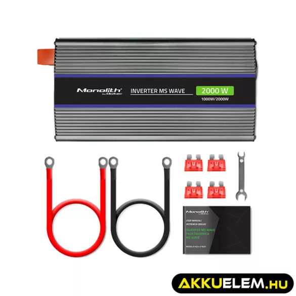 Qoltec Inverter 2000 trapéz 12V -> 230V 1000/2000W USB