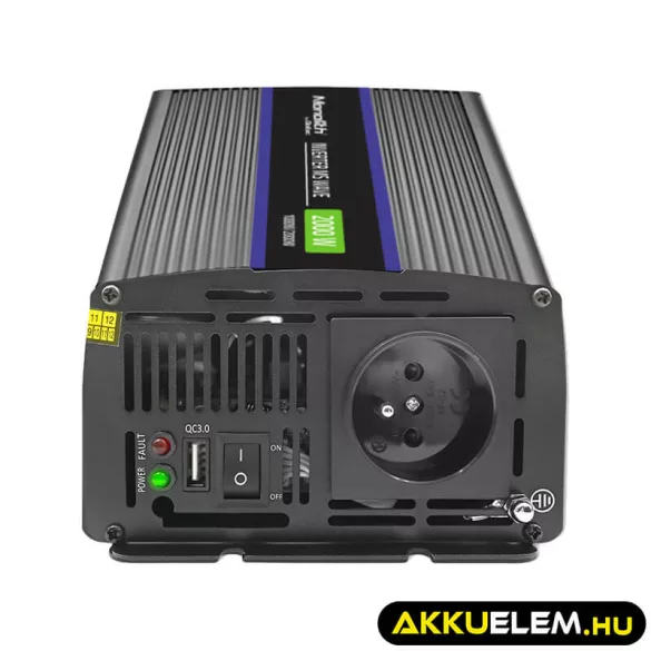 Qoltec Inverter 2000 trapéz 12V -> 230V 1000/2000W USB