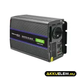 Qoltec Inverter 2000 trapéz 12V -> 230V 1000/2000W USB
