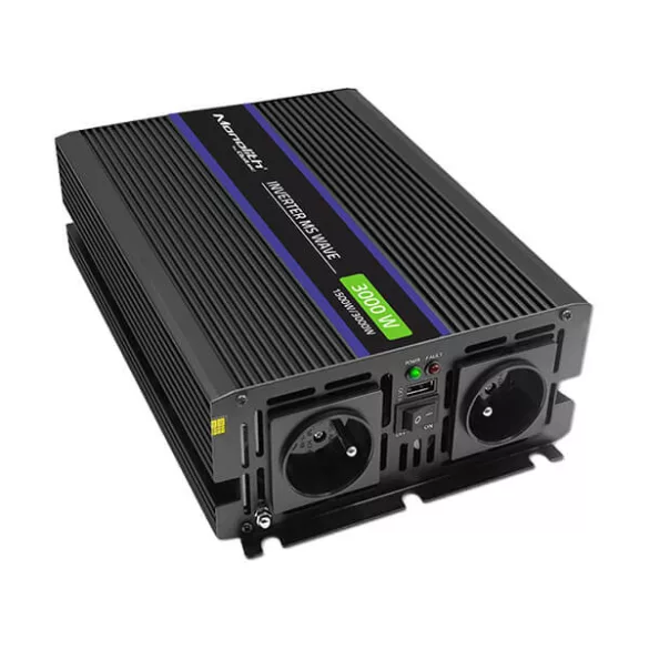 Qoltec Inverter 3000 trapéz 12V -> 230V 1500/3000 USB