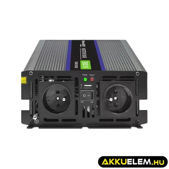 Qoltec Inverter 3000 trapéz 12V -> 230V 1500/3000 USB