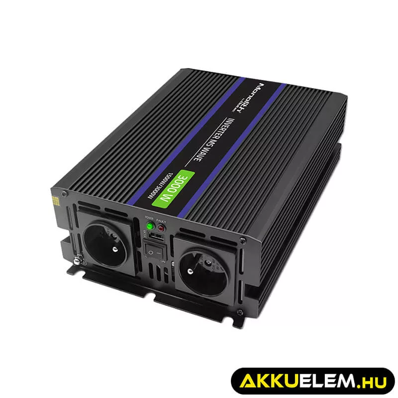 Qoltec Inverter 3000 trapéz 12V -> 230V 1500/3000 USB
