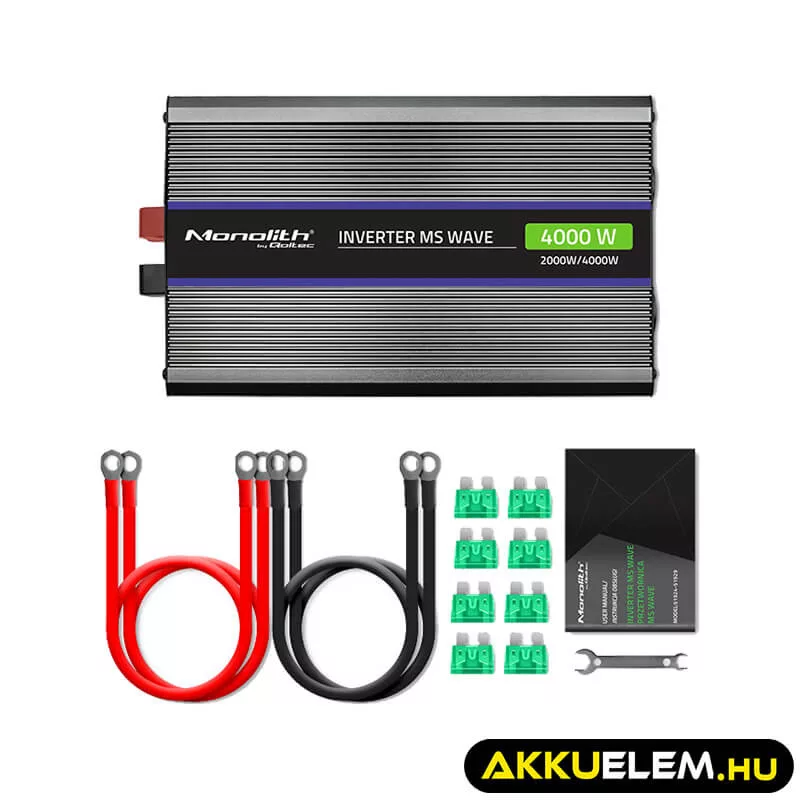 Qoltec Inverter 4000 trapéz 12V -> 230V 2000/4000W USB