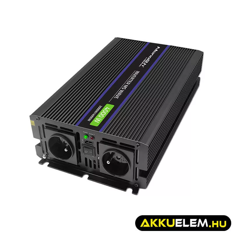 Qoltec Inverter 4000 trapéz 12V -> 230V 2000/4000W USB