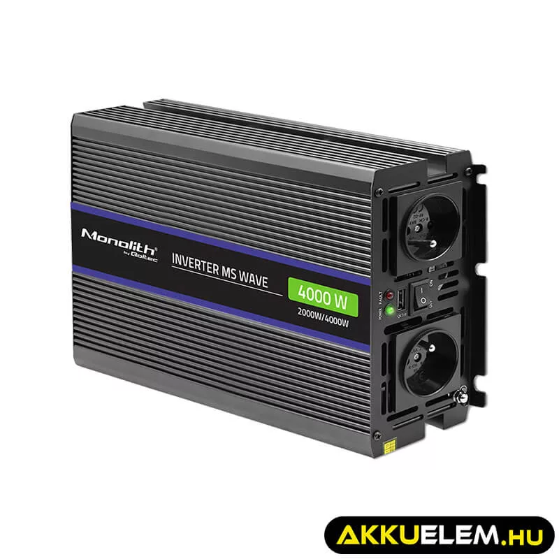 Qoltec Inverter 4000 trapéz 12V -> 230V 2000/4000W USB