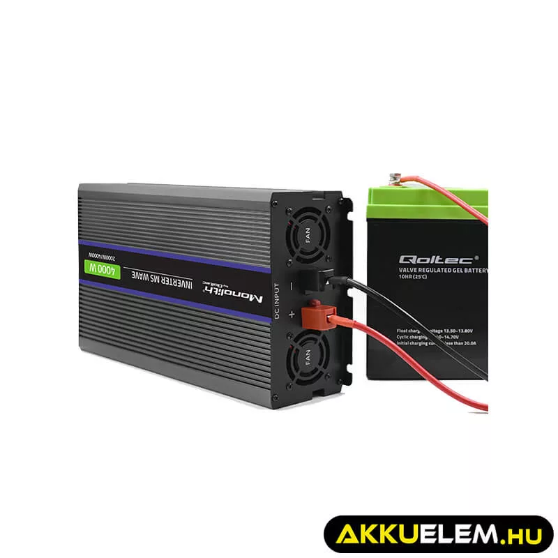 Qoltec Inverter 4000 trapéz 12V -> 230V 2000/4000W USB