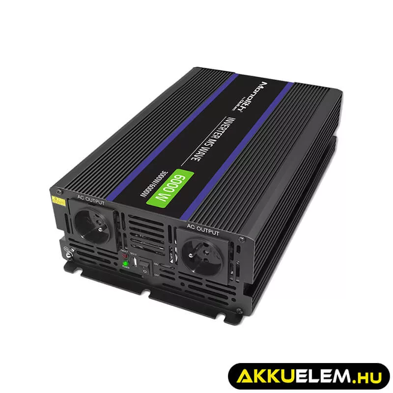 Qoltec Inverter 6000 trapéz 12V -> 230V 3000/6000W USB