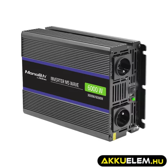 Qoltec Inverter 6000 trapéz 12V -> 230V 3000/6000W USB