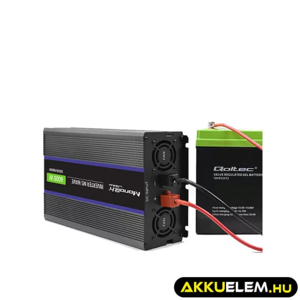 Qoltec Inverter 6000 trapéz 12V -> 230V 3000/6000W USB