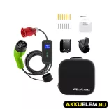 Qoltec Elektromos autó töltő Állítható töltőárammal 2in1 Type2 11kW CEE 5 PIN LCD 3 fázis Hordozható 5m