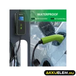 Qoltec Elektromos autó töltő Állítható töltőárammal 2in1 Type2 11kW CEE 5 PIN Wi-fi LCD 3 fázis Hordozható 5m