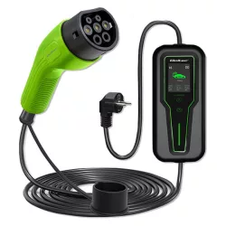   Qoltec EV töltő Elektromos autó töltő 2-in-1 Type2 Szabályozható töltőáram 3.5kW 230V LCD Hordozható 5m
