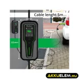 Qoltec EV töltő Elektromos autó töltő 2-in-1 Type2 Szabályozható töltőáram 3.5kW 230V LCD Hordozható 5m