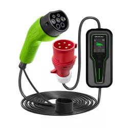   Qoltec EV töltő Elektromos autó töltő Szabályozható töltőáram 2-in-1 type2 7kW 230V CEE 3 PIN LCD Hordozható 5m