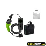 Qoltec EV töltő Elektromos autó töltő 2-in-1 Type2 Szabályozható töltőáram SCHUKO 3.5kW 230V LCD Hordozható 5m