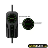 Qoltec EV töltő Elektromos autó töltő 2-in-1 Type2 Szabályozható töltőáram SCHUKO 3.5kW 230V LCD Hordozható 5m