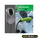Qoltec Elektromos autó töltőállomás 2-in-1 Type2 22kW Wi-fi LCD RFID 3 fázis Falra szerelhető 5m