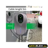 Qoltec Elektromos autó töltőállomás 2-in-1 Type2 22kW Wi-fi LCD RFID 3 fázis Falra szerelhető 5m