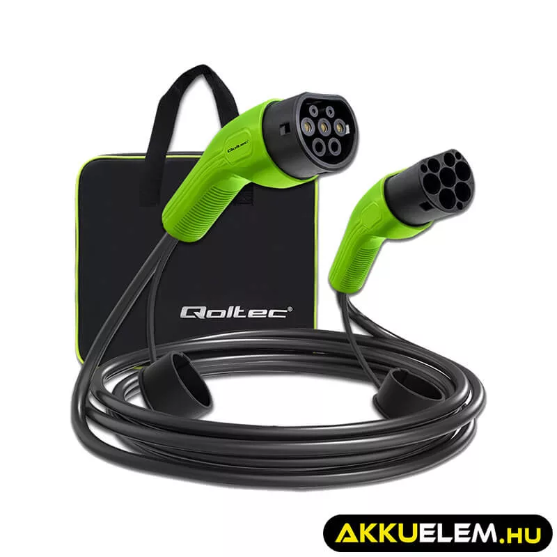 Qoltec EV töltőkábel E-autó töltőkábel Type 2 11kW 16A 5m