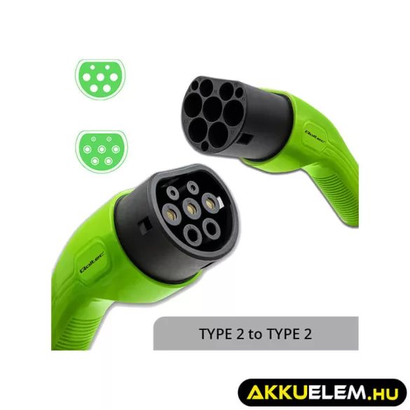Qoltec EV töltőkábel E-autó töltőkábel Type 2 11kW 16A 5m