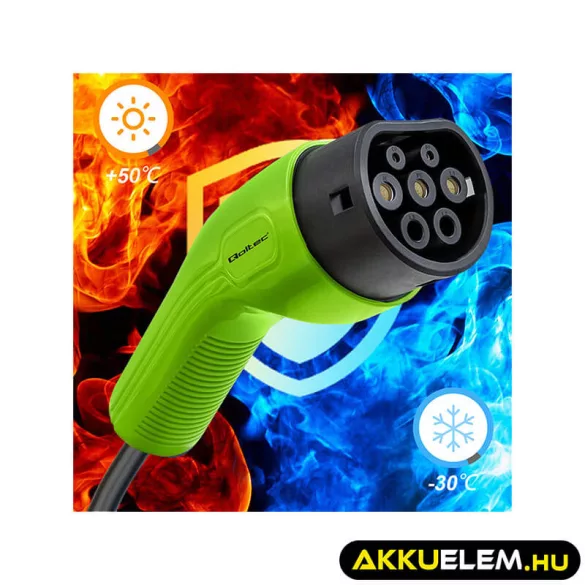 Qoltec EV töltőkábel E-autó töltőkábel Type 2 11kW 16A 5m