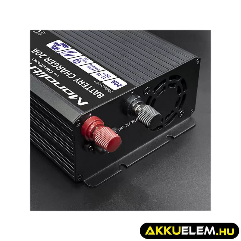 Qoltec Okostöltő LiFePO4 AGM GEL SLA akkumulátorokhoz 20A 12V