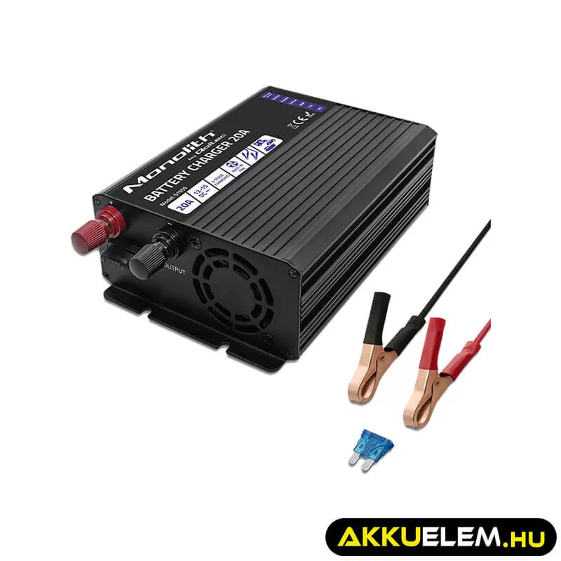 Qoltec Okostöltő LiFePO4 AGM GEL SLA akkumulátorokhoz 20A 12V