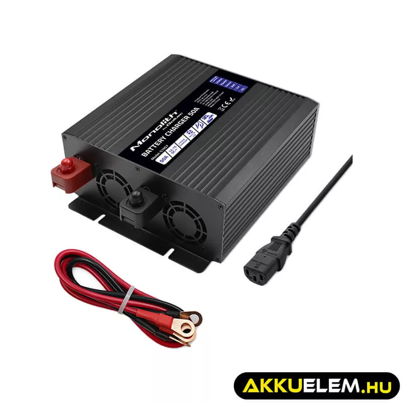 Qoltec Okostöltő LiFePO4 AGM GEL SLA akkumulátorokhoz 50A 12V