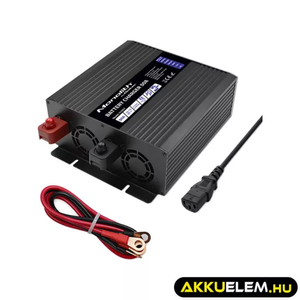 Qoltec Okostöltő LiFePO4 AGM GEL SLA akkumulátorokhoz 50A 12V