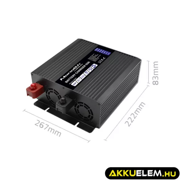 Qoltec Okostöltő LiFePO4 AGM GEL SLA akkumulátorokhoz 50A 12V