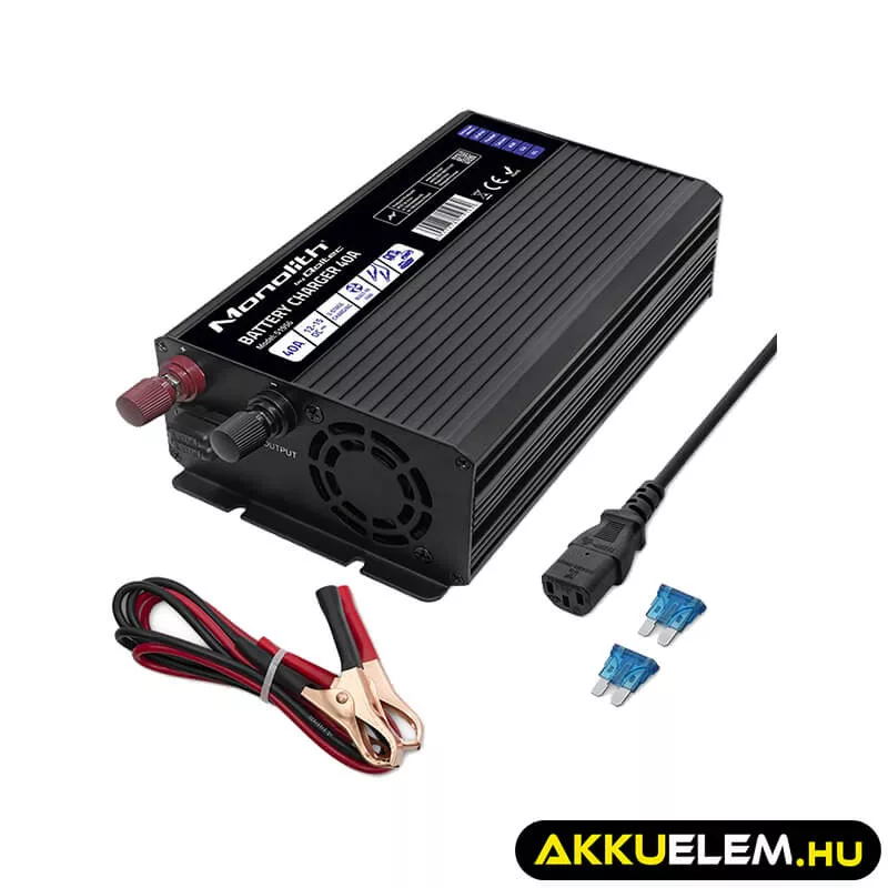 Qoltec Okostöltő LiFePO4 AGM GEL SLA akkumulátorokhoz 40A 12V