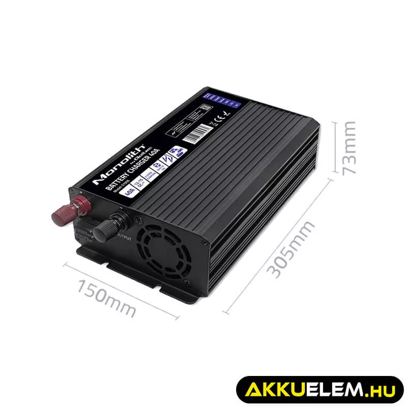 Qoltec Okostöltő LiFePO4 AGM GEL SLA akkumulátorokhoz 40A 12V