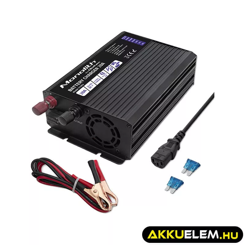 Qoltec Okostöltő LiFePO4 AGM GEL SLA akkumulátorokhoz 20A 24V