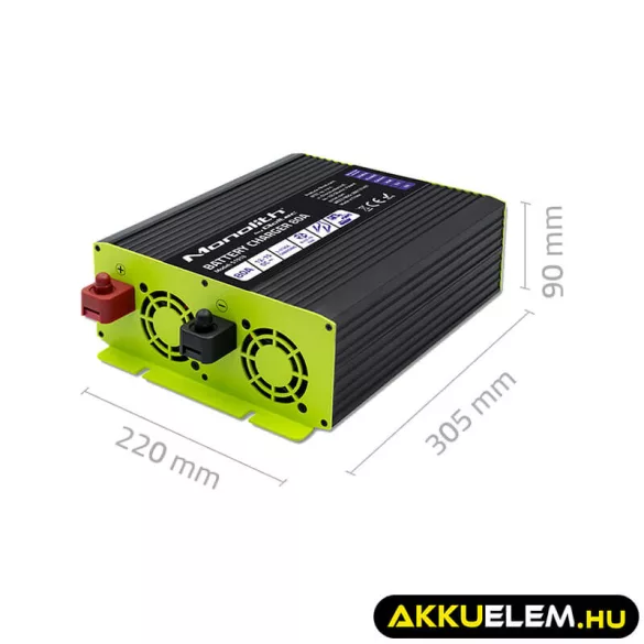 Qoltec Okostöltő LiFePO4 AGM GEL SLA akkumulátorokhoz 80A 12V Gyorstöltés 