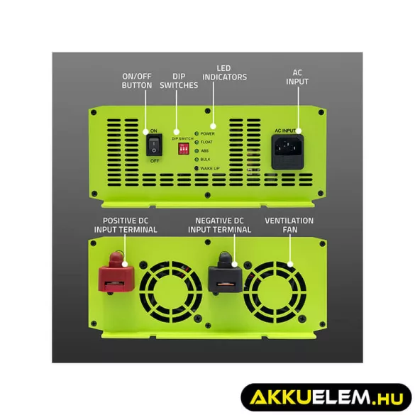 Qoltec Okostöltő LiFePO4 AGM GEL SLA akkumulátorokhoz 90A 12V Gyorstöltés 