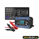 Qoltec Okostöltő STD AGM GEL Akkumulátorokhoz Helyreállító funkcióval 12-24V 10A LCD 9 töltési fázis