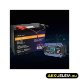 Qoltec Okostöltő STD AGM GEL Akkumulátorokhoz Helyreállító funkcióval 12-24V 10A LCD 9 töltési fázis