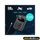 Qoltec Automatikus töltő AGM GEL STD 12V akkumulátorokhoz 1A LED jelzés AC/DC