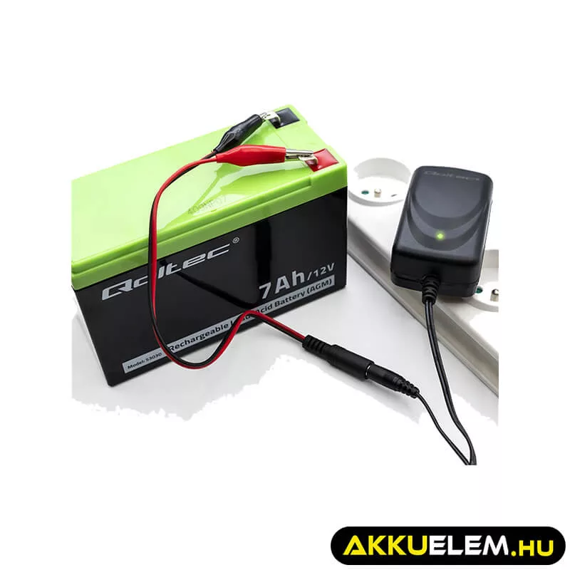 Qoltec Automatikus töltő AGM GEL STD 6V akkumulátorokhoz 1A LED jelzés AC/DC