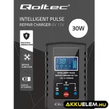 Qoltec Automatikus töltő AGM GEL STD 6V/12V akkumulátorokhoz 2A LED kijelző Helyreállító funkció AC/DC
