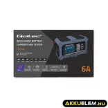 Qoltec Intelligens Akkumulátor töltő, Javitó + Teszter funkcióval 12V 6A LCD kijelző AGM LiFePO4 GEL